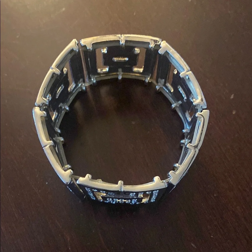 Black and Silver Geometric Wearable Tech Bracelet